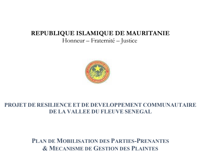 PLAN DE MOBILISATION DES PARTIES-PRENANTES ET MECANISME DE GESTION DES PLAINTES